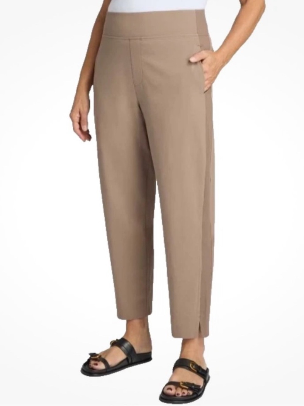 ☀️NWT Kirkland Signature Ankle Pants with Pockets Tan Small